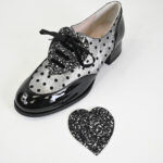 Corazones Glitter Plata y Negro intercambiables oxford corazón