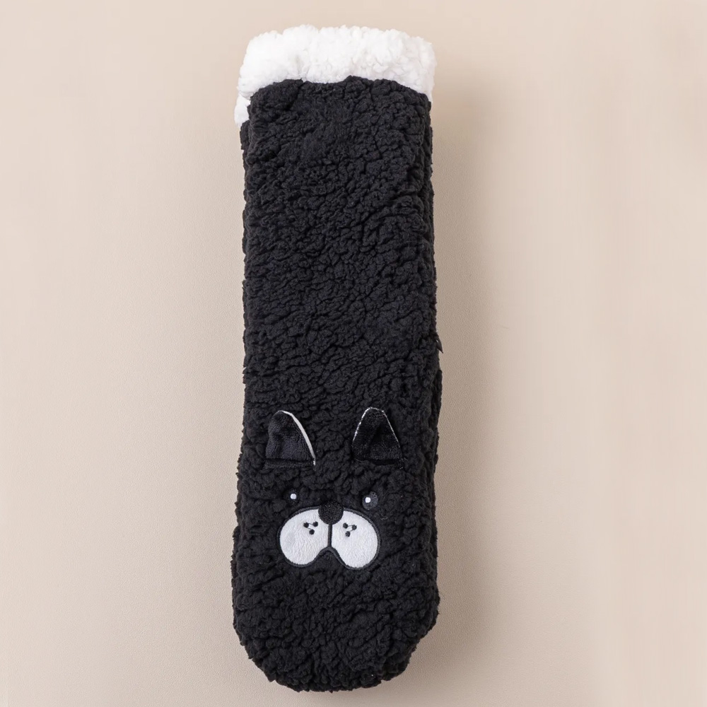 Calcetines Afelpados Perrito Negro
