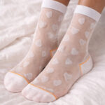 Calcetines Corazones Blancos