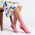 Media Tobillera Corazones y Rayas