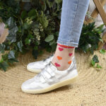 Media Tobillera Corazones Rosas y Naranjas